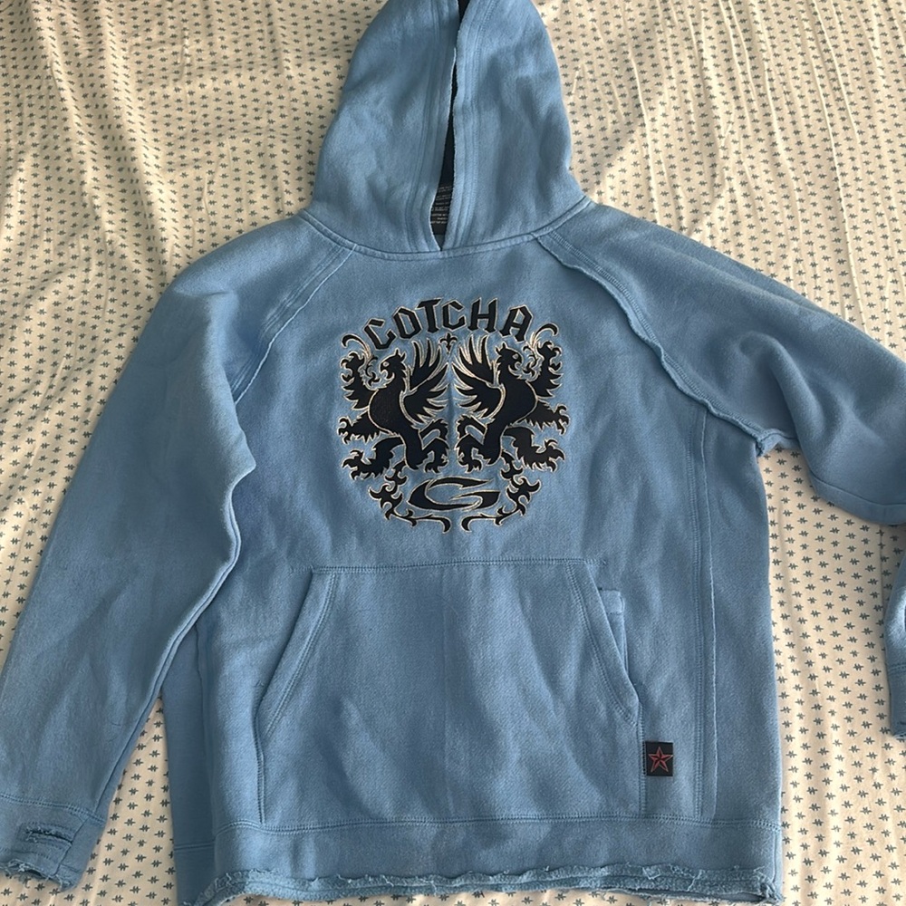 Y2k blue hoodie size large